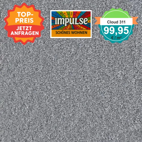 Draufsicht Girloon Cloud 311 Teppichboden mit Preislabel 99,95 €/m²